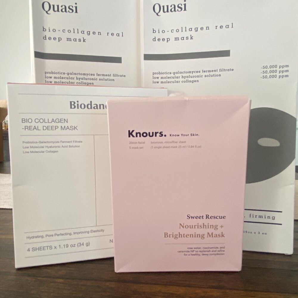 🌟 Face Mask Bundle – Quasi, Biodance & Knours (9 Total) – Long Expiration!